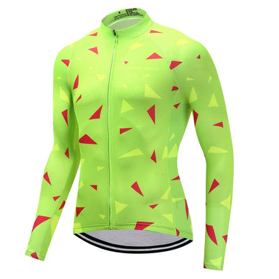 Long Sleeve Cycling Jersey - LimeLines - Diamondbling