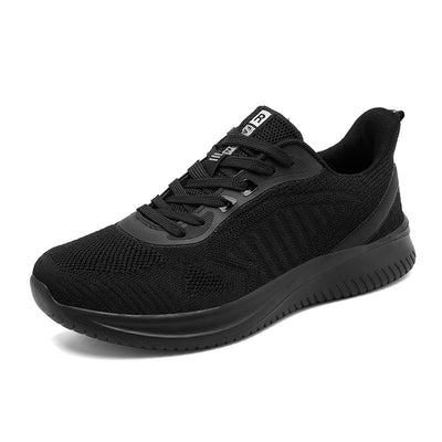 Plus Size Men's Shoes Black Mesh Fly-knit Sneakers - Diamondbling